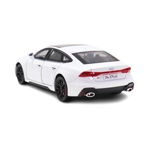 ماشین فلزی آئودی موزیکال با چراغ، کمک‌ فنر و درب‌ های بازشو رنگ سفید_اسباب بازی ماشین