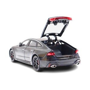 ماشین فلزی آئودی موزیکال با چراغ، کمک‌ فنر و درب‌ های بازشو رنگ مشکی_اسباب بازی ماشین