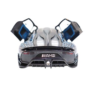 ماشین فلزی بنز موزیکال با چراغ، کمک‌ فنر و درب‌ های بازشو رنگ مشکی_اسباب بازی ماشین