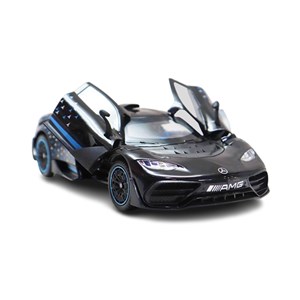 ماشین فلزی بنز موزیکال با چراغ، کمک‌ فنر و درب‌ های بازشو رنگ مشکی_اسباب بازی ماشین