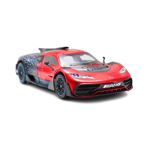 ماشین فلزی بنز موزیکال با چراغ، کمک فنر و درب های بازشو رنگ قرمز_اسباب بازی ماشین