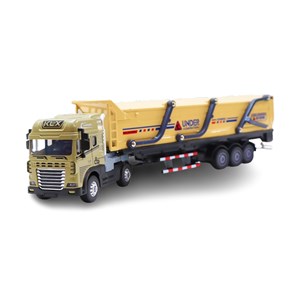 ماشین تریلی فلزی موزیکال با چراغ روشن و کانکس بازشو_اسباب بازی ماشین