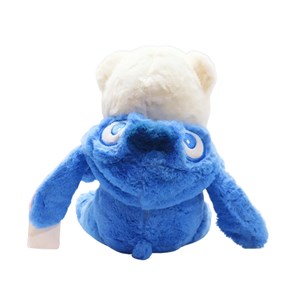 عروسک پولیشی اورجینال خرس کلاه دار آبی 26 سانتی_اسباب بازی عروسک دخترانه