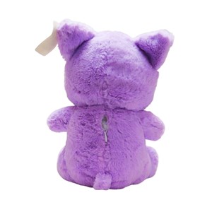 عروسک پولیشی اورجینال خرس کلاه دار بنفش 26 سانتی_اسباب بازی عروسک دخترانه