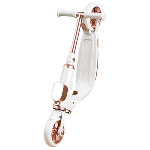 اسکوتر تاشو چراغدار با ترمز عقب و بدنه آلومینیومی رنگ سفید_اسکوتر
