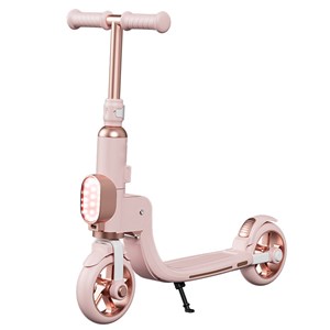 اسکوتر تاشو چراغدار با ترمز عقب و بدنه آلومینیومی رنگ صورتی_اسکوتر