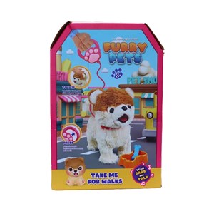 عروسک رباتیک گربه پشمالو موزیکال سنسور دار با دسته ی کنترلی رنگ قهوه ای مدل 5535_عروسک رباتیک