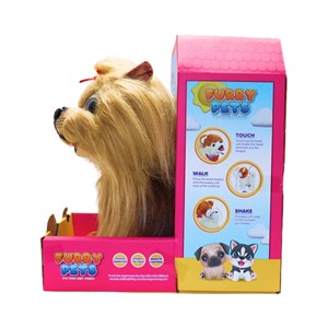 عروسک رباتیک سگ پشمالو موزیکال سنسور دار با دسته ی کنترلی رنگ قهوه ای مدل 5535_عروسک رباتیک