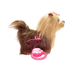 عروسک رباتیک سگ پشمالو موزیکال سنسور دار با دسته ی کنترلی رنگ قهوه ای مدل 5535_عروسک رباتیک