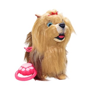 عروسک رباتیک سگ پشمالو موزیکال سنسور دار با دسته ی کنترلی رنگ قهوه ای مدل 5535_عروسک رباتیک