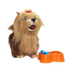 عروسک رباتیک سگ پشمالو موزیکال سنسور دار با دسته ی کنترلی رنگ قهوه ای مدل 5535_عروسک رباتیک