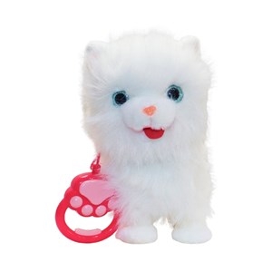 عروسک رباتیک گربه پشمالو موزیکال سنسور دار با دسته ی کنترلی رنگ سفید مدل 5535_عروسک رباتیک