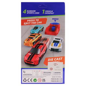 ست ماشین مسابقه‌ ای فلزی با پرتابگر مجموعه 4 عددی مدل 2853_1 Alloy Car Catapult_اسباب بازی ماشین