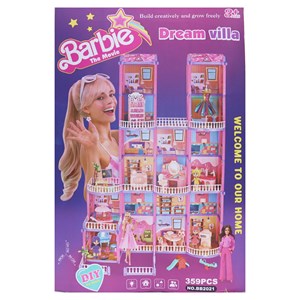 ست خانه عروسکی باربی 6 طبقه  همراه با وسایل و عروسک مدل BB2023_اسباب بازی لوازم خانگی