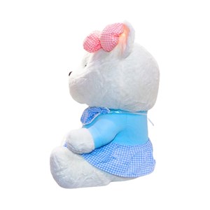 عروسک پولیشی اورجینال خرس پاپیون صورتی 52 سانتی_اسباب بازی عروسک دخترانه