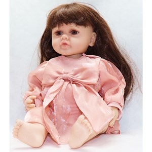 عروسک سیلیکونی دختر بچه 50 سانتی سخنگو با کلاه صورتی_اسباب بازی عروسک دخترانه