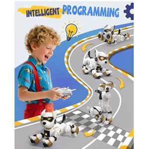 ربات سگ کنترلی رنگ سفید طلایی مدل 3010