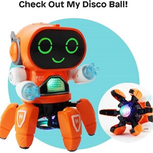 ربات خرچنگی موزیکال و رقصنده رنگ نارنجی مدل 142