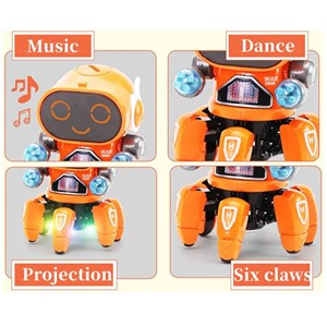 ربات خرچنگی موزیکال و رقصنده رنگ نارنجی مدل 142