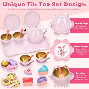 اسباب بازی ست چای خوری فلزی طرح خرگوش مدل 610