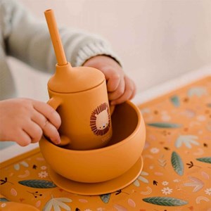 لیوان نی دار سیلیکونی طرح شیر ساسی Sassi