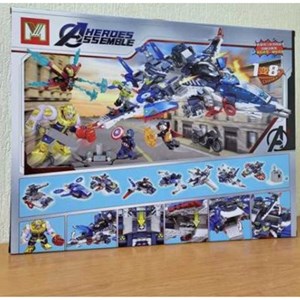 اسباب بازی لگو مارول جت اونجرز 667 تکه به همراه 5 اکشن فیگور مدل Avenger Superhero MG301_اسباب بازی لگو
