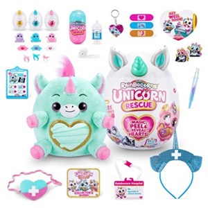 عروسک سورپرایزی رینبوکورنز RainBocoRns سری Unicorn Rescue با شاخ آبی مدل Unicorn Rescue Magic Peel and Reveal Hearts Blue_عروسک سورپرایزی