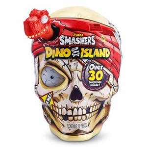 اسباب بازی اسکلت اسمشرز Smashers سری داینو آیلند Dino Island با استخوان قرمز مدل Giant Skull Over 30 Surprises_عروسک سورپرایزی